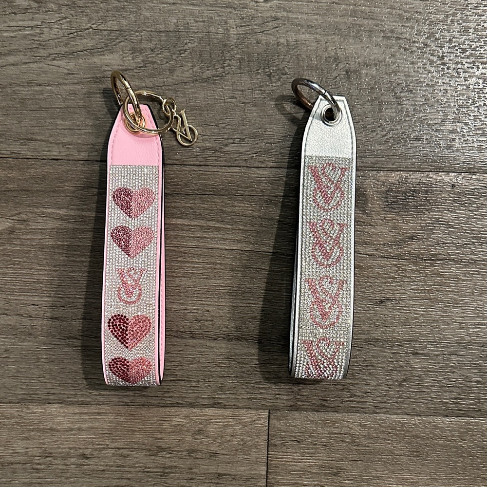 Victoria's Secret Pink and Silver Heart Key Holders